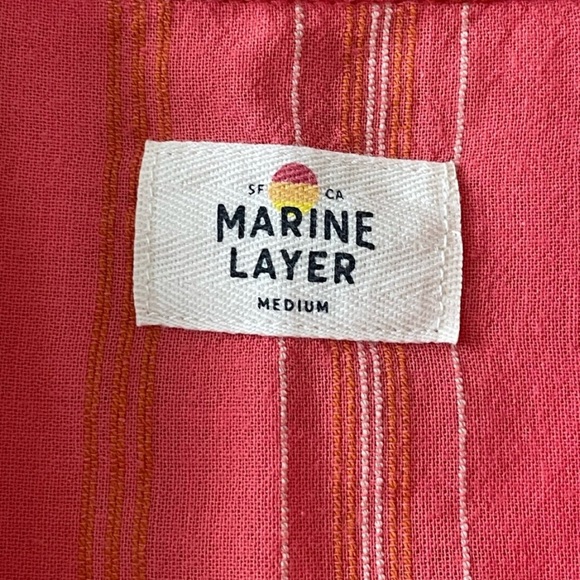 Marine Layer Coral Striped cap Sleeve Shirt — NWOT — Size M - Picture 3 of 7